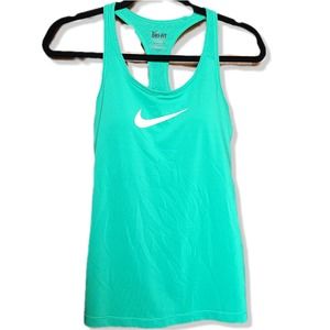 Nike Activewear Racerback Tank Top Green Dri Fit Womens Medium
